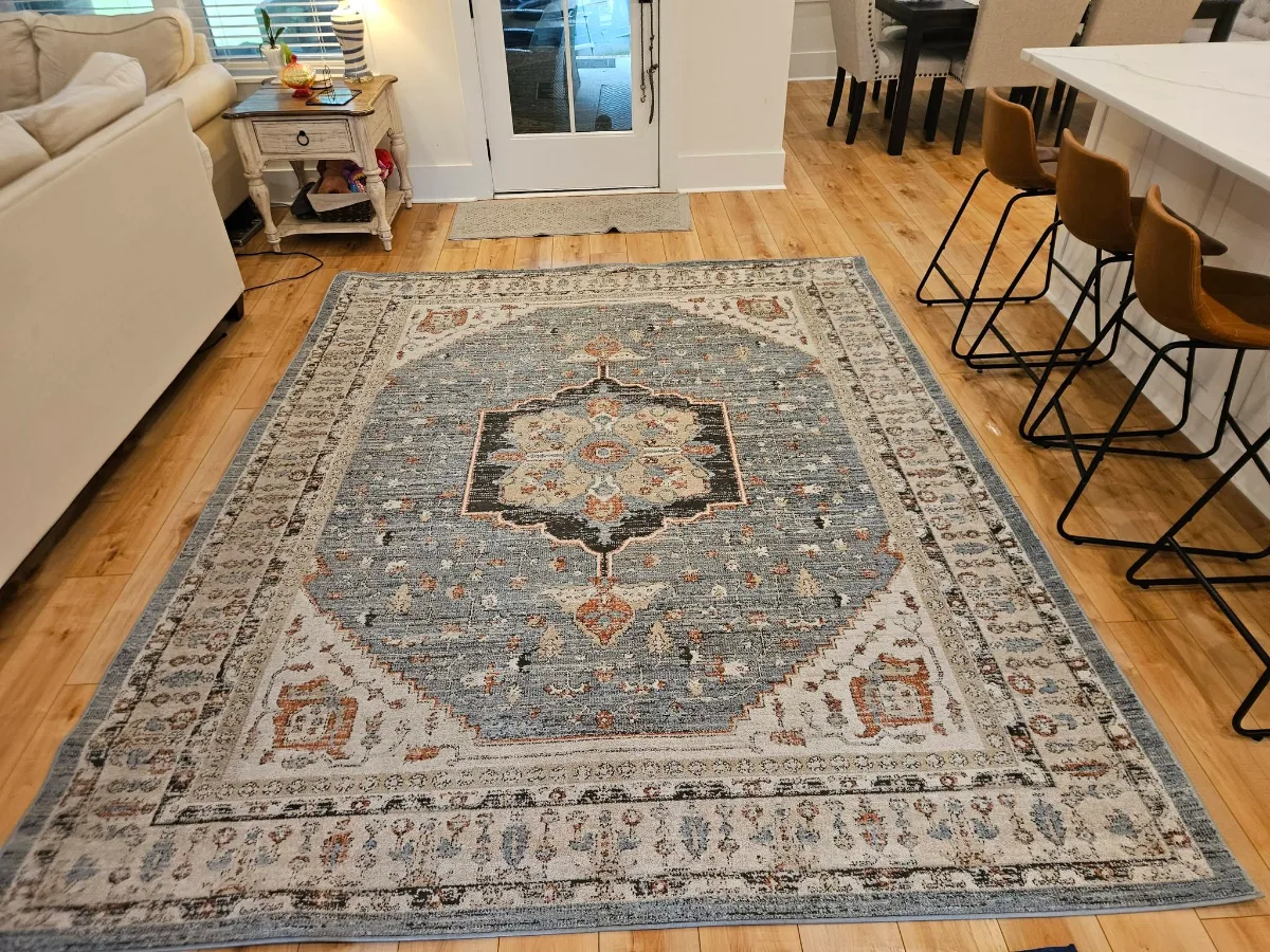 Medallion area rug with its colors bright again, by Elite Carpet Cleaning in Summerville, SC